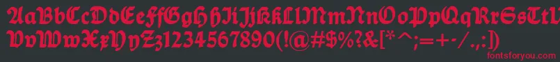 Balladehf Font – Red Fonts on Black Background