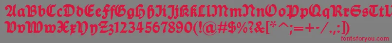 Balladehf Font – Red Fonts on Gray Background