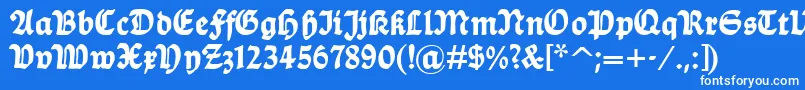 フォントBalladehf – 青い背景に白い文字