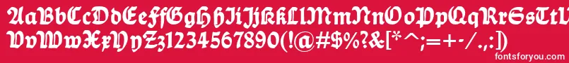 フォントBalladehf – 赤い背景に白い文字