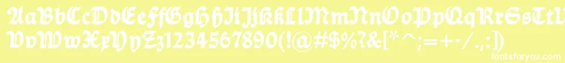 Balladehf Font – White Fonts on Yellow Background