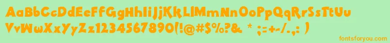 Pachyder Font – Orange Fonts on Green Background
