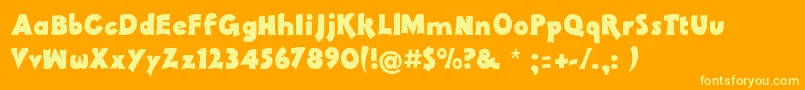 Pachyder Font – Yellow Fonts on Orange Background