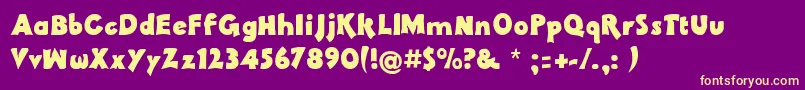 Pachyder Font – Yellow Fonts on Purple Background