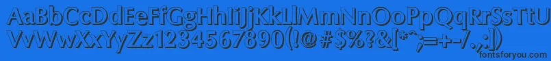 ColumbiashadowBold Font – Black Fonts on Blue Background
