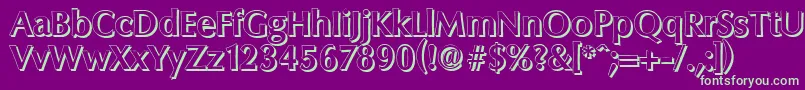 ColumbiashadowBold Font – Green Fonts on Purple Background