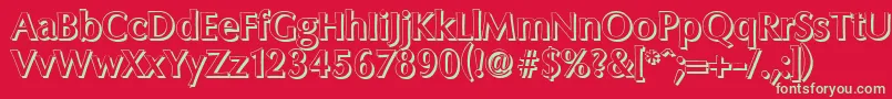 ColumbiashadowBold Font – Green Fonts on Red Background