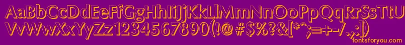 ColumbiashadowBold Font – Orange Fonts on Purple Background