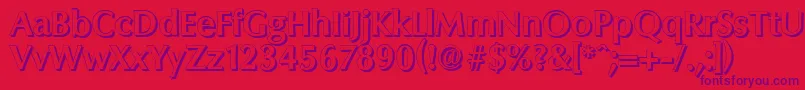 ColumbiashadowBold-Schriftart – Violette Schriften auf rotem Hintergrund