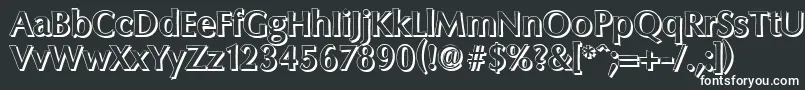 フォントColumbiashadowBold – 黒い背景に白い文字