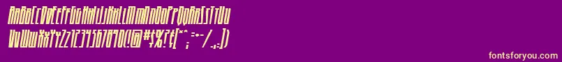 Fonte HighriseBbItalic – fontes amarelas em um fundo roxo