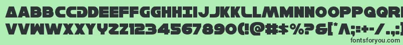 フォントHansolov3 – 緑の背景に黒い文字