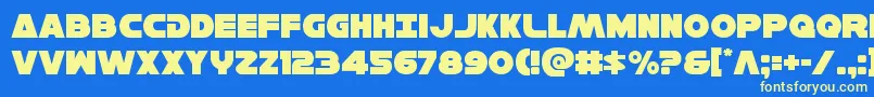 Hansolov3 Font – Yellow Fonts on Blue Background