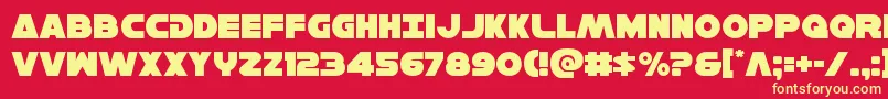 Hansolov3 Font – Yellow Fonts on Red Background