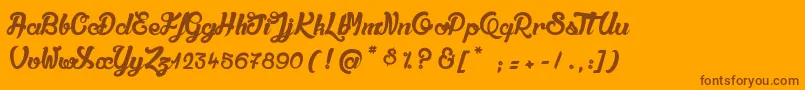 QualiteDeluxePlatinium-Schriftart – Braune Schriften auf orangefarbenem Hintergrund