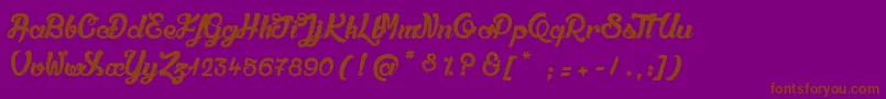 QualiteDeluxePlatinium-Schriftart – Braune Schriften auf violettem Hintergrund