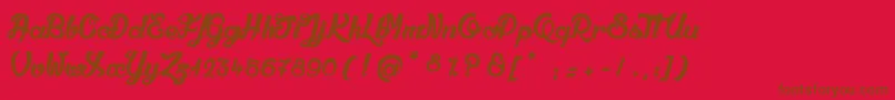 QualiteDeluxePlatinium Font – Brown Fonts on Red Background
