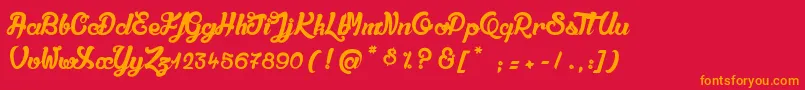 QualiteDeluxePlatinium Font – Orange Fonts on Red Background