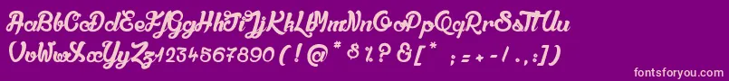 QualiteDeluxePlatinium Font – Pink Fonts on Purple Background