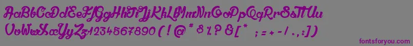 フォントQualiteDeluxePlatinium – 紫色のフォント、灰色の背景