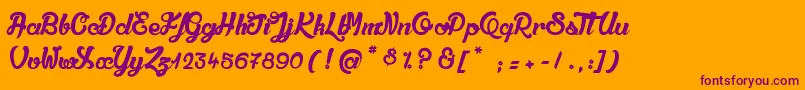 QualiteDeluxePlatinium-Schriftart – Violette Schriften auf orangefarbenem Hintergrund