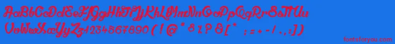 QualiteDeluxePlatinium Font – Red Fonts on Blue Background