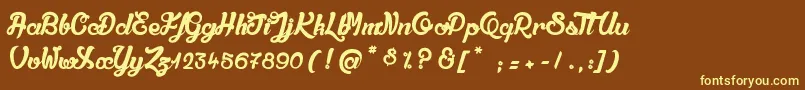 QualiteDeluxePlatinium Font – Yellow Fonts on Brown Background