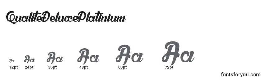 Größen der Schriftart QualiteDeluxePlatinium