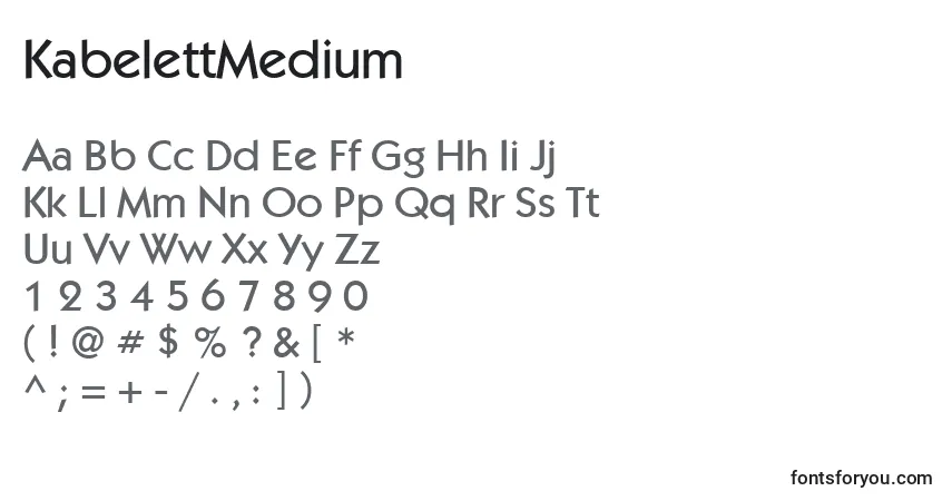 KabelettMediumフォント–アルファベット、数字、特殊文字