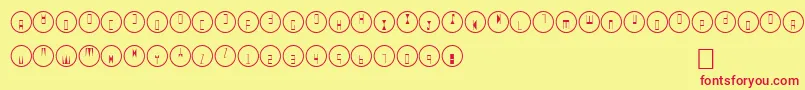 フォントQВ° – 赤い文字の黄色い背景