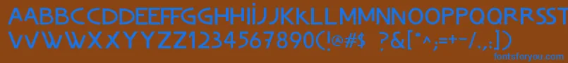 フォントChvladFont – 茶色の背景に青い文字