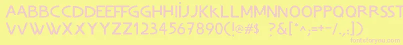ChvladFont-fontti – vaaleanpunaiset fontit keltaisella taustalla