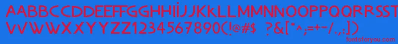 ChvladFont Font – Red Fonts on Blue Background