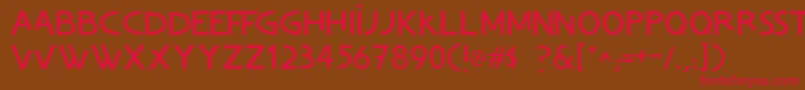 フォントChvladFont – 赤い文字が茶色の背景にあります。