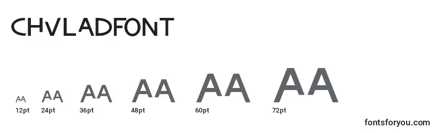 Размеры шрифта ChvladFont