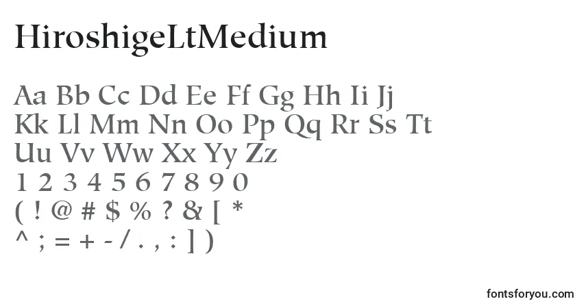 Czcionka HiroshigeLtMedium – alfabet, cyfry, specjalne znaki