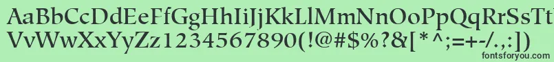 フォントHiroshigeLtMedium – 緑の背景に黒い文字