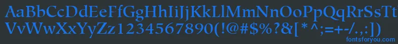 HiroshigeLtMedium Font – Blue Fonts on Black Background