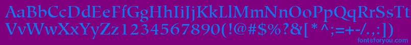 フォントHiroshigeLtMedium – 紫色の背景に青い文字
