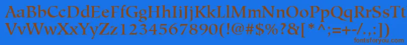 Weitere Informationen zur HiroshigeLtMedium-Schriftart HiroshigeLtMedium-Schriftart – Braune Schriften auf blauem Hintergrund