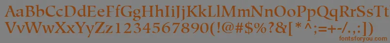 HiroshigeLtMedium Font – Brown Fonts on Gray Background