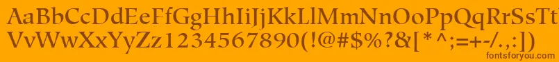 HiroshigeLtMedium Font – Brown Fonts on Orange Background