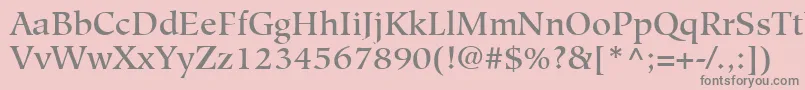 Czcionka HiroshigeLtMedium – szare czcionki na różowym tle