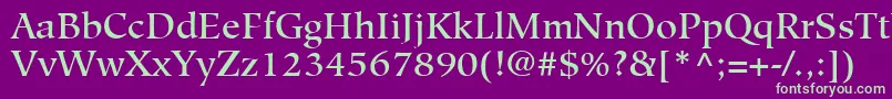 Шрифт HiroshigeLtMedium – зелёные шрифты на фиолетовом фоне