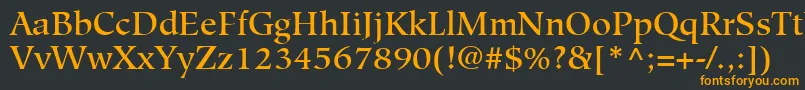 フォントHiroshigeLtMedium – 黒い背景にオレンジの文字