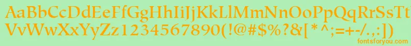HiroshigeLtMedium Font – Orange Fonts on Green Background