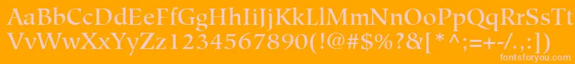 HiroshigeLtMedium Font – Pink Fonts on Orange Background