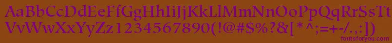HiroshigeLtMedium Font – Purple Fonts on Brown Background