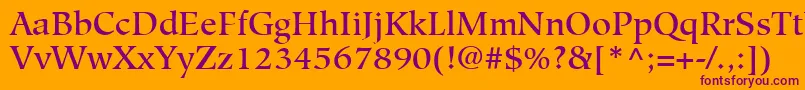 HiroshigeLtMedium Font – Purple Fonts on Orange Background
