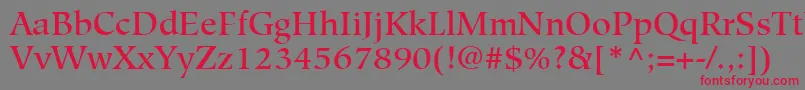 HiroshigeLtMedium Font – Red Fonts on Gray Background